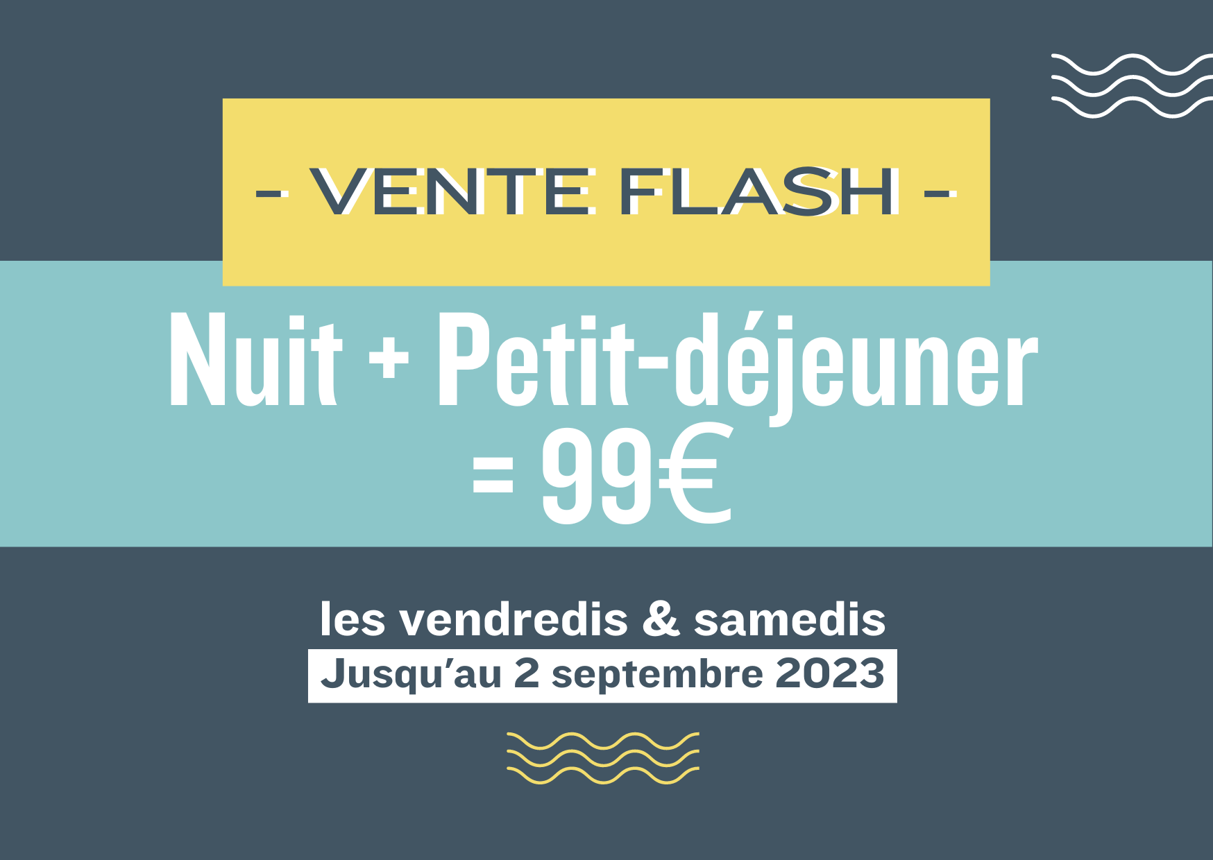 Bon plan week end à deux Morbihan été 2023 vente flash hôtel vannes